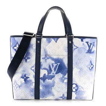 LOUIS VUITTON Monogram Watercolor Weekend Tote PM Blue