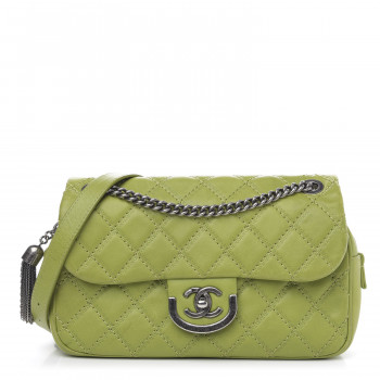 CHANEL Calfskin Quilted Medium Coco Sporran Flap Green