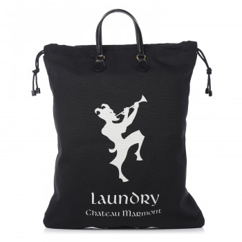 GUCCI Canvas Chateau Marmont Drawstring Tote Black