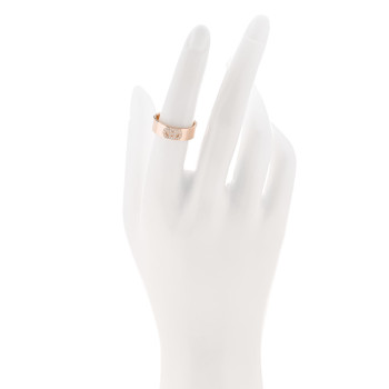 HERMES 18K Rose Gold Diamond PM H D'Ancre Ring 53 6.5
