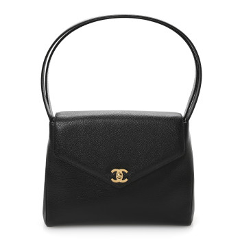 CHANEL Caviar CC Envelope Flap Black