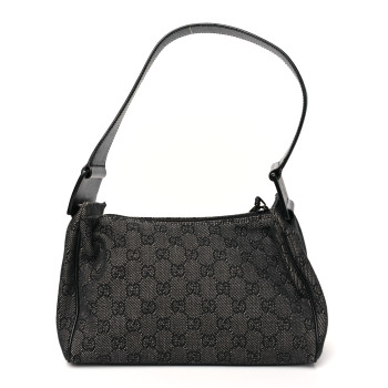 GUCCI Monogram GG Signature Shoulder Bag Black