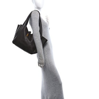 SAINT LAURENT Grained Deerskin Bea Tote Sweet Sweet Chocolate