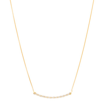 DAVID YURMAN 18K Yellow Gold Diamond Paveflex Petite Pave Station Necklace