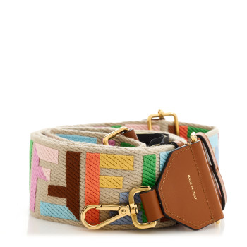 FENDI Canvas Calfskin FF 1974 Adjustable Strap You Multicolor Cuoio