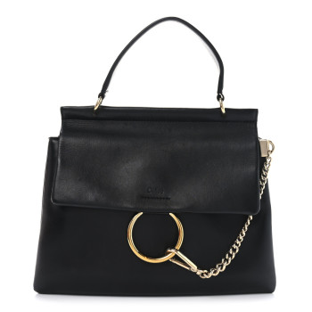CHLOE Calfskin Medium Shoulder Bag Black