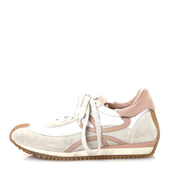 LOEWE Nylon Suede Flow Runner Sneakers 41 White Powder