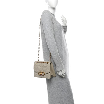 SALVATORE FERRAGAMO Calfskin Quilted Gancini Flap Bag Peony
