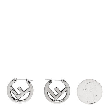 FENDI Metal FF Hoop Earrings Silver