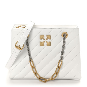 OFF-WHITE Calfskin Diagonal Quilted Jackhammer 25 Tote White