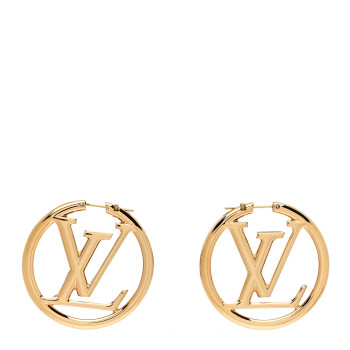 LOUIS VUITTON Metal Louise Hoop Earrings Gold