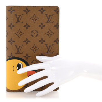 LOUIS VUITTON Reverse Monogram Duck Head Emily Notebook Cover MM Yellow