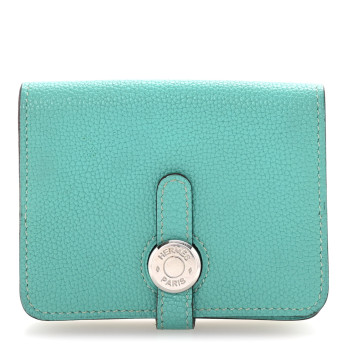 HERMES Togo Dogon Card Case Lagon