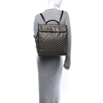 GOYARD Goyardine Saint Leger Soft Briefcase Backpack Black