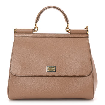 DOLCE & GABBANA Dauphine Large Miss Sicily Satchel Dark Beige