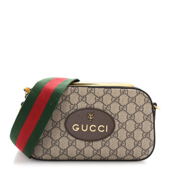 GUCCI GG Supreme Monogram Web Neo Vintage Shoulder Bag Beige New Acero Crop