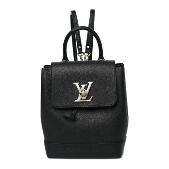 LOUIS VUITTON Calfskin Lockme Backpack Black