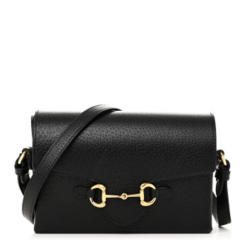 GUCCI Calfskin Horsebit 1955 Shoulder Bag Black