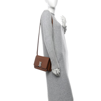 BURBERRY Calfskin Small TB Bag Malt Brown