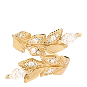 TIFFANY 18K Yellow Gold Diamond Victoria Vine Bypass Ring 49 5