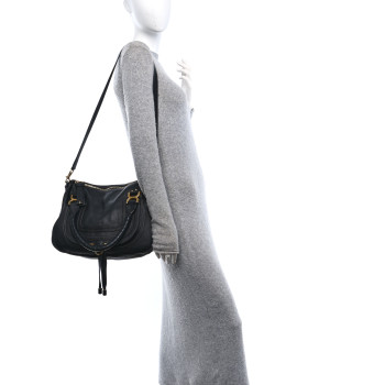 CHLOE Calfskin Medium Marcie Satchel Black