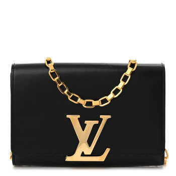 LOUIS VUITTON Calfskin Chain Louise GM Black