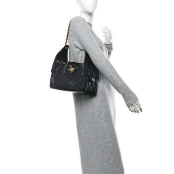 CHANEL Caviar Quilted Small Chanel 25 Handbag Black