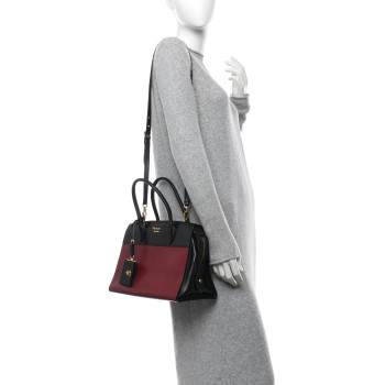 PRADA Saffiano City Calfskin Small Esplanade Tote Fuoco Black