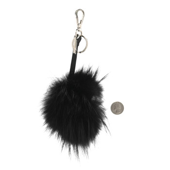 FENDI Vitello Elite Fox Fur Fusto Monster Bag Bug Charm Black Yellow