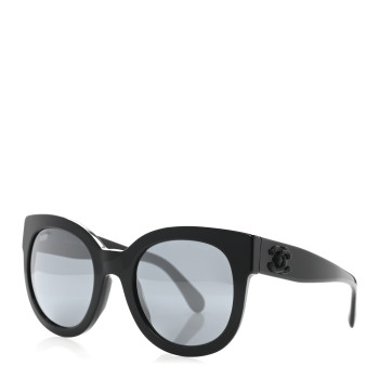 CHANEL Acetate Butterfly Signature CC Sunglasses 5358-A Black