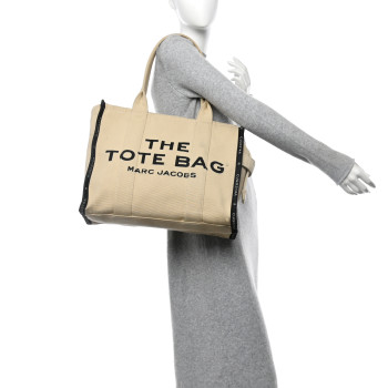 MARC JACOBS Jacquard Large The Traveler Tote Bag Warm Sand