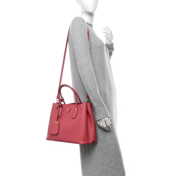 PRADA Saffiano Cuir Small Double Bag Tamaris
