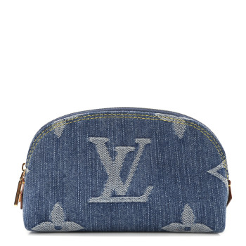 LOUIS VUITTON Denim Giant Monogram Pochette Cosmetique PM Denim Blue