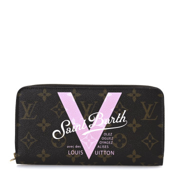 LOUIS VUITTON Monogram Saint Barth V Zippy Wallet Rose Ballerine