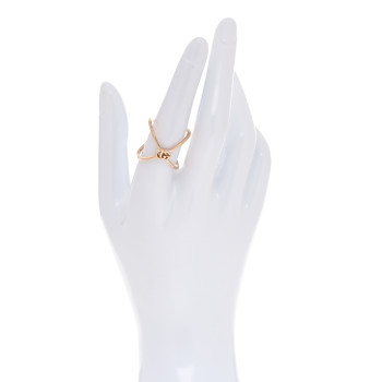 GUCCI 18K Rose Gold GG Running Crisscross Ring 53 6.5