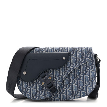 CHRISTIAN DIOR Oblique Saddle Messenger Pouch Blue
