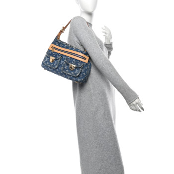 LOUIS VUITTON Monogram Denim Baggy PM Blue