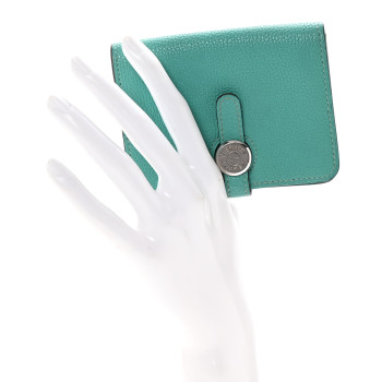 HERMES Togo Dogon Card Case Lagon