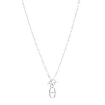 HERMES Sterling Silver Amulette Chaine d'Ancre Necklace
