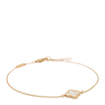 VAN CLEEF & ARPELS 18K Yellow Gold Mother of Pearl Sweet Alhambra Bracelet
