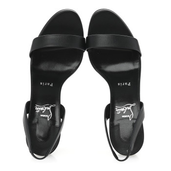 CHRISTIAN LOUBOUTIN Calfskin O Marylin 85 Slingback Sandal Heels 39 Black