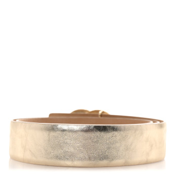 CHANEL Metallic Calfskin Baguette Crystal CC Belt 85 34 Gold