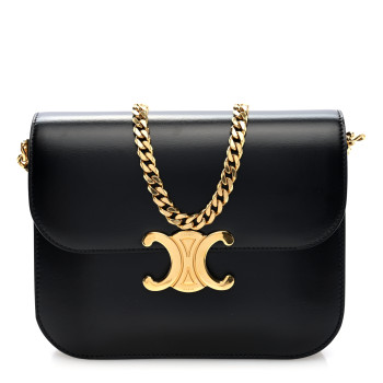 CELINE Shiny Calfskin College Triomphe Black