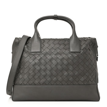 BOTTEGA VENETA Nappa Intrecciato Briefcase Grey