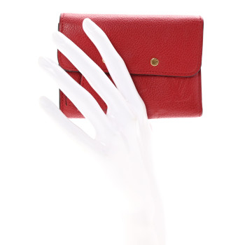 LOUIS VUITTON Empreinte Pont-Neuf Compact Wallet Cherry