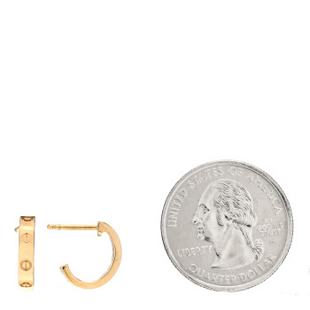 CARTIER 18K Yellow Gold Small LOVE Hoop Earrings