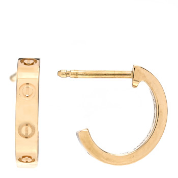 CARTIER 18K Yellow Gold Small LOVE Hoop Earrings