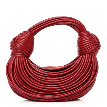 BOTTEGA VENETA Nappa Mini Tubular Double Knot Dark Red