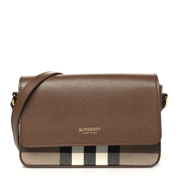 BURBERRY Grained Calfskin House Check Tartan Mix New Hampshire Earth