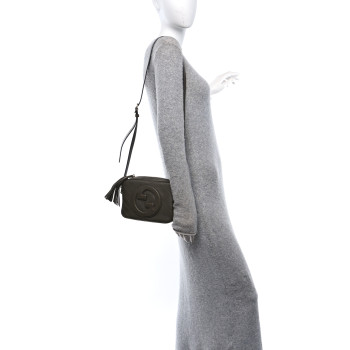 GUCCI Sakai Be Green Calfskin Diagonal Stitched Small Blondie Shoulder Bag Craclet Brown